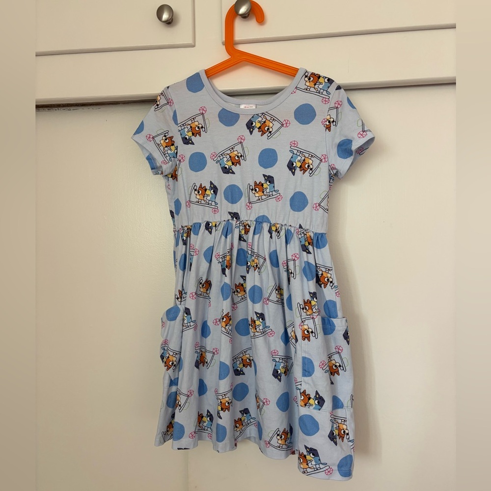 Hanna Andersson Bluey Playground Dress Like New - Girls Size  130 - US 8
